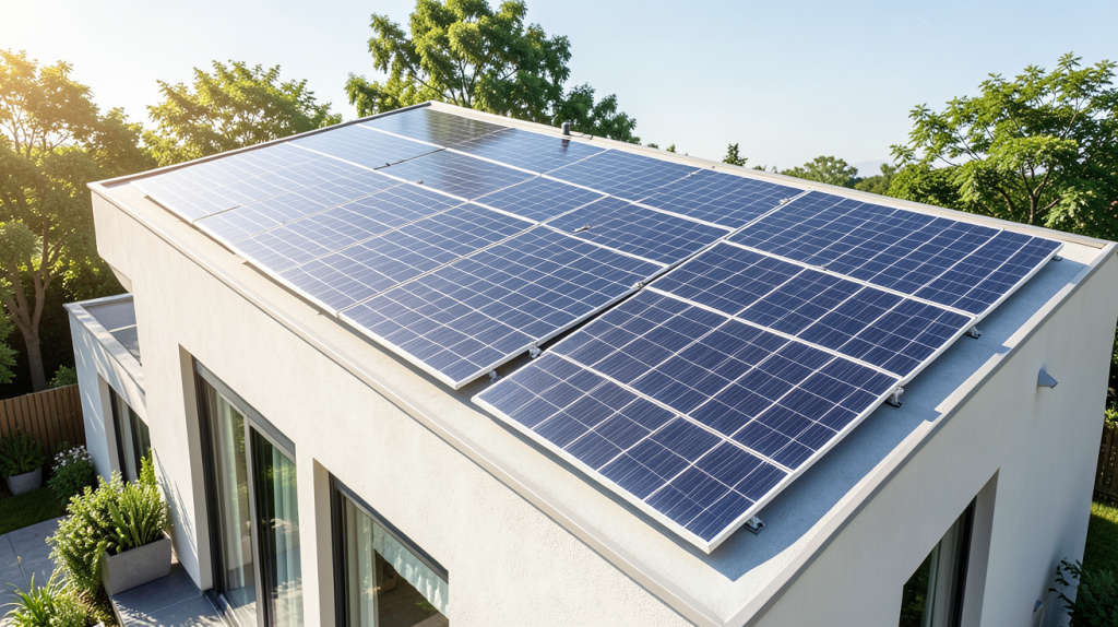 cout d installation panneaux solaires sur une toiture résidentielle moderne