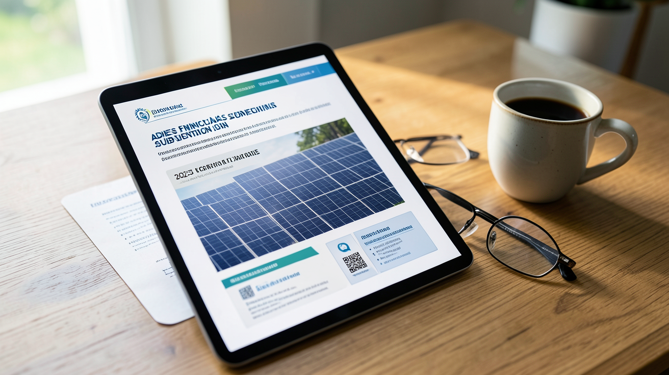 cout d un panneau solaire photovoltaique : document officiel affichant les aides financières et subventions disponibles en 2025