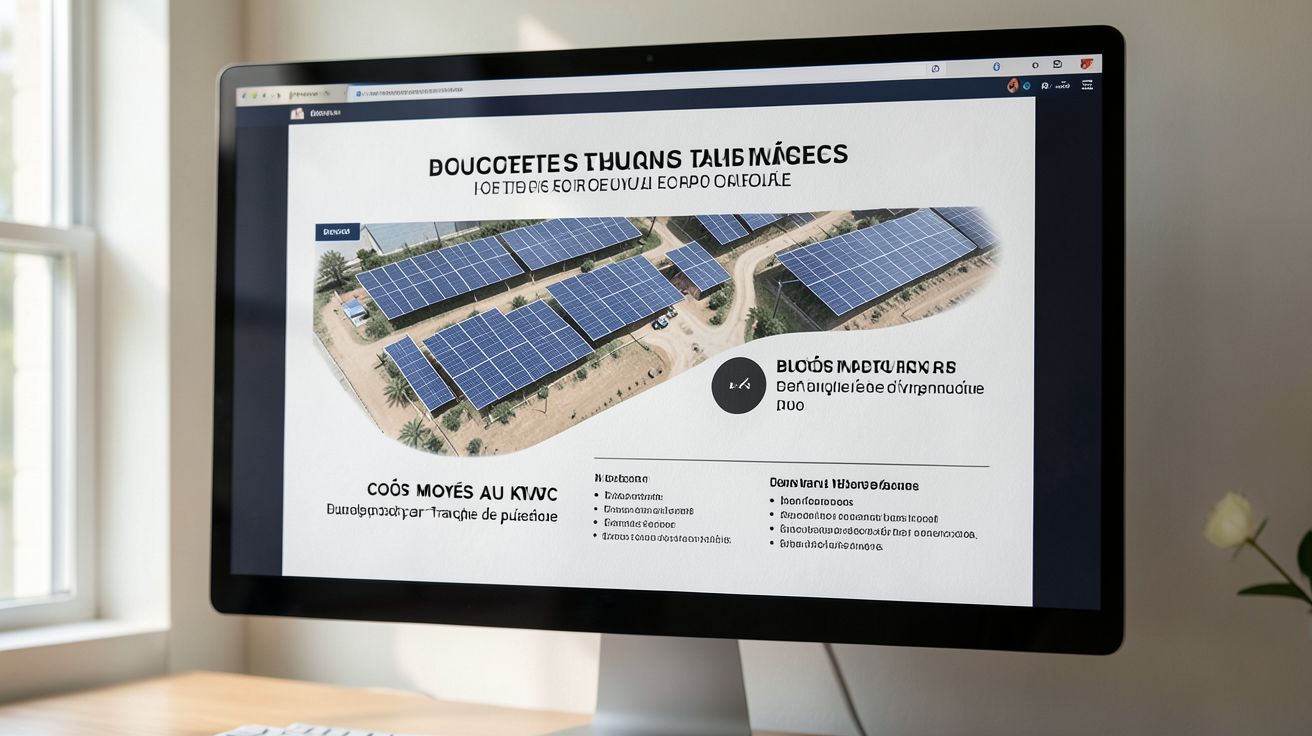 cout d une centrale photovoltaïque au sol tableau de référence des coûts moyens au kWc et budgets totaux par tranche de puissance