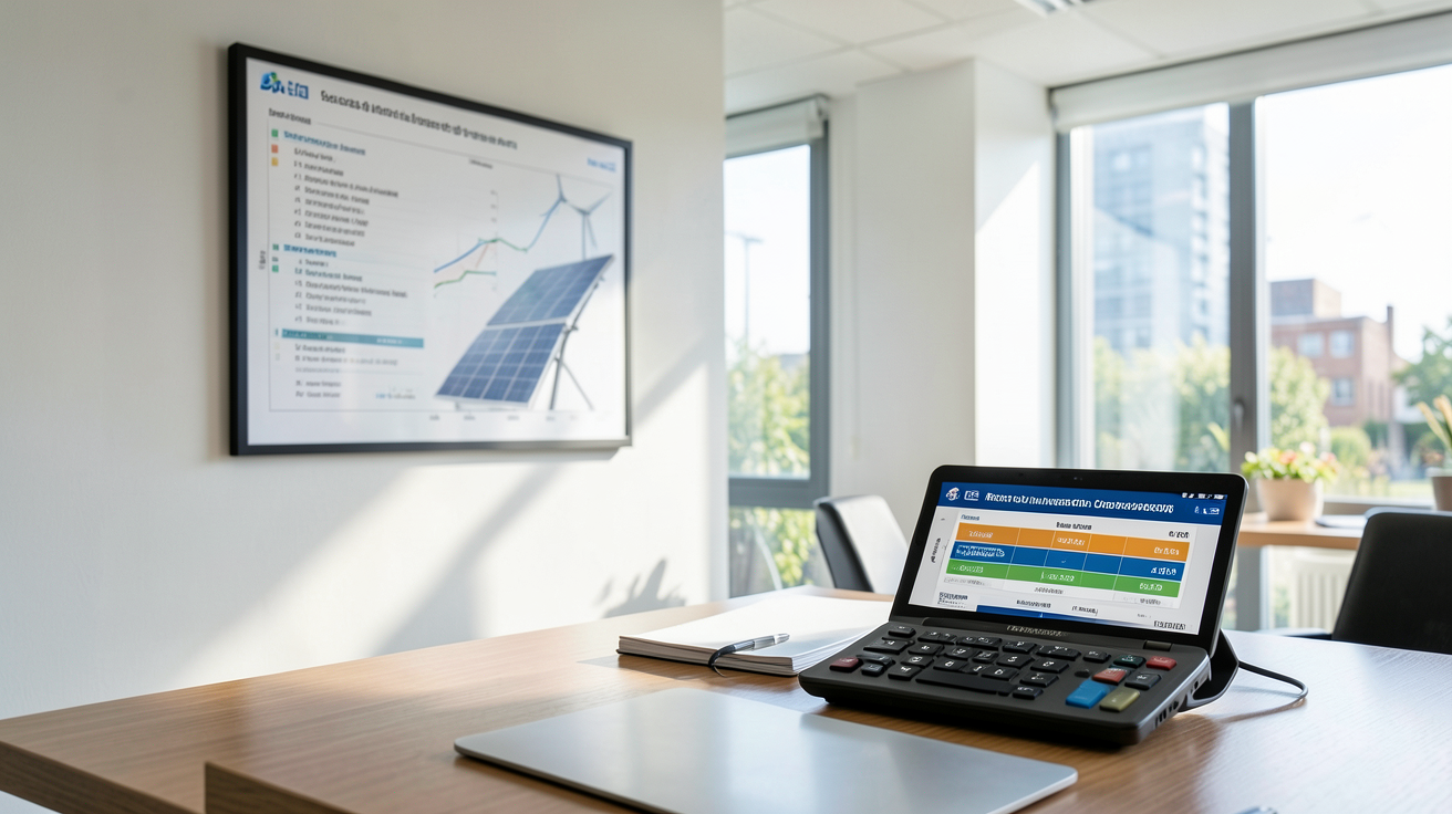 cout des panneaux photovoltaiques : tableau financier et calculateur affichant le retour sur investissement et la durée d'amortissement