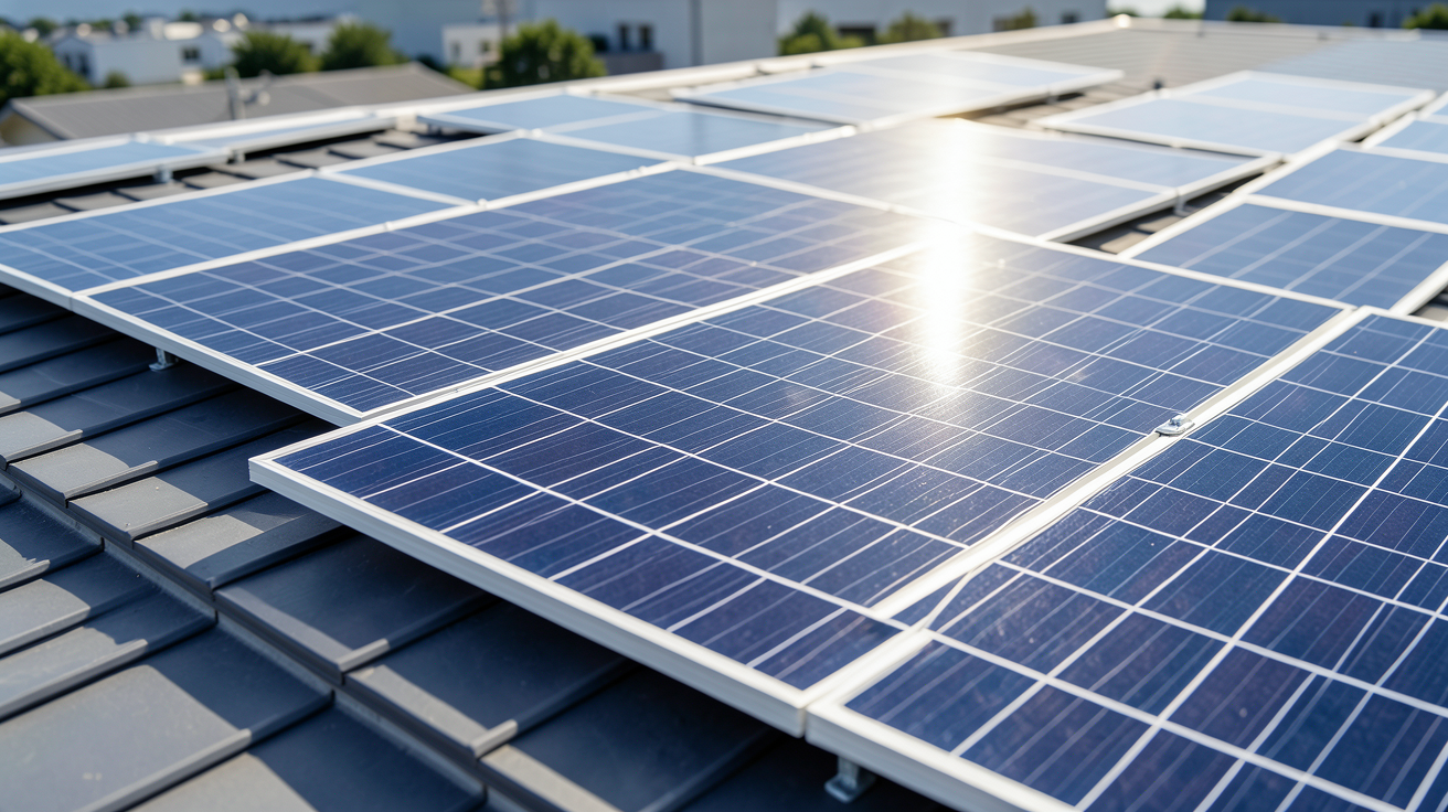 cout installation panneau solaire autoconsommation montrant une variété de panneaux solaires sur un toit