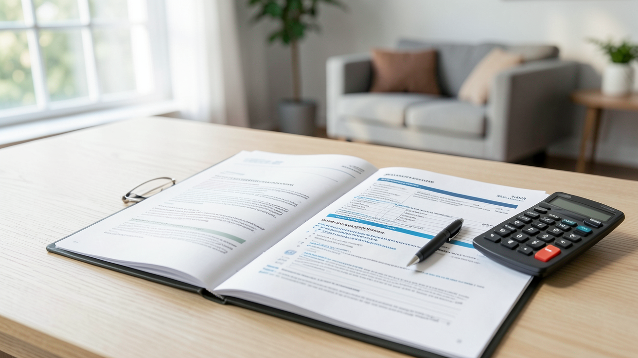 dossier financier ouvert sur une table en bois avec documents sur les aides 2026 pour l'installation photovoltaïque 3kWc