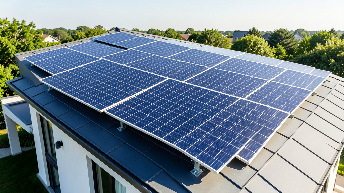 coût installation photovoltaïque 9 kw 2020 avec des panneaux solaires installés sur le toit d'une maison