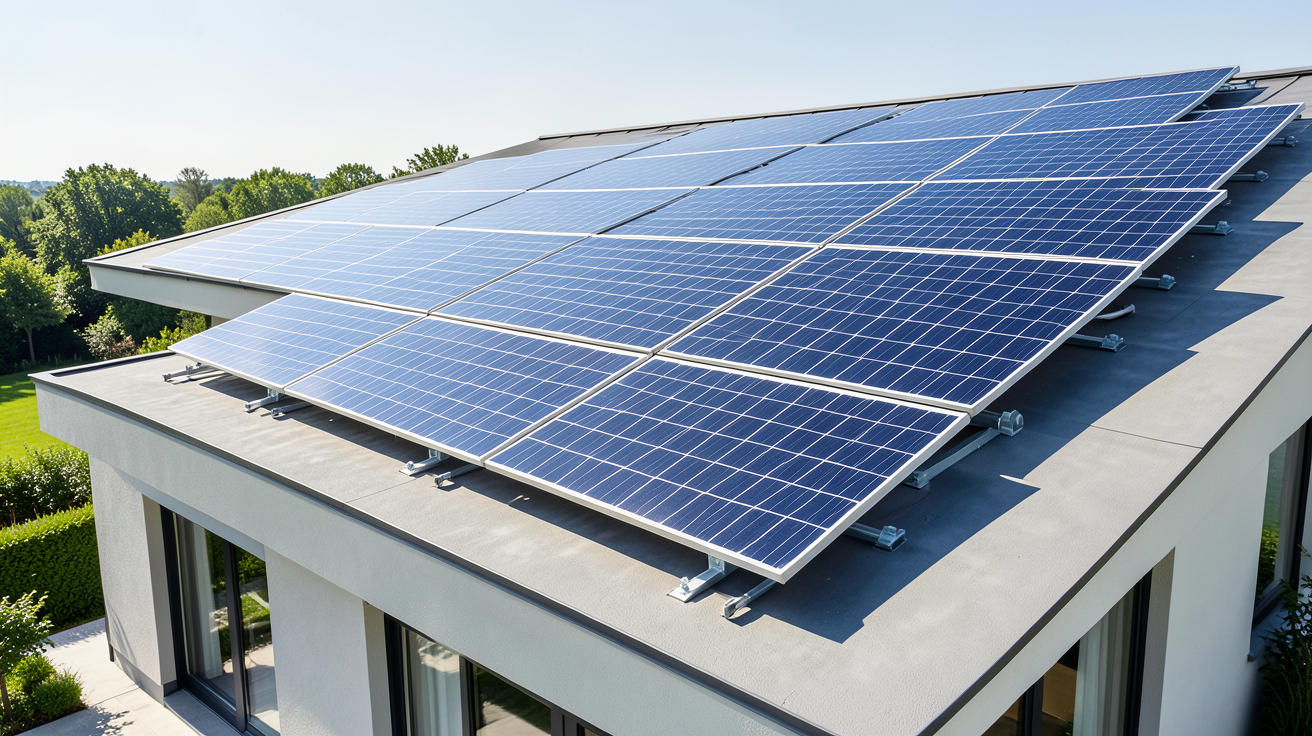 coût installation photovoltaïque 9 kw 2020 illustré par une installation solaire sur un toit résidentiel
