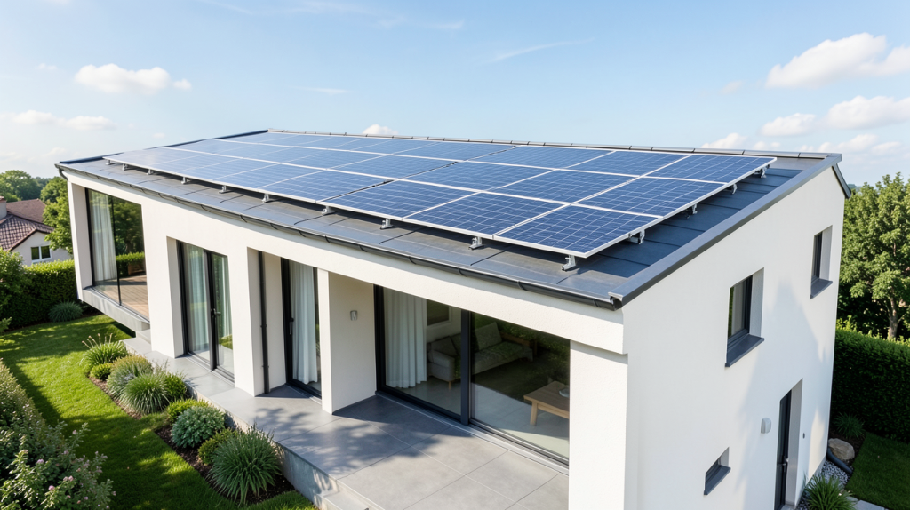 coût installation photovoltaïque 9 kw 2022 panneaux photovoltaïques sur toit d'une maison