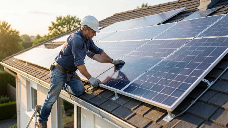 cout m2 panneau photovoltaique installation sur toit de maison