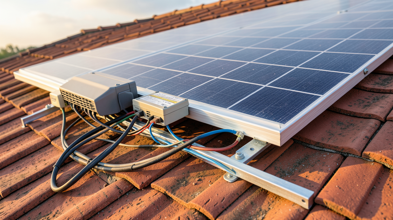 cout moyen panneau photovoltaique montrant les composants d'une installation sur un toit