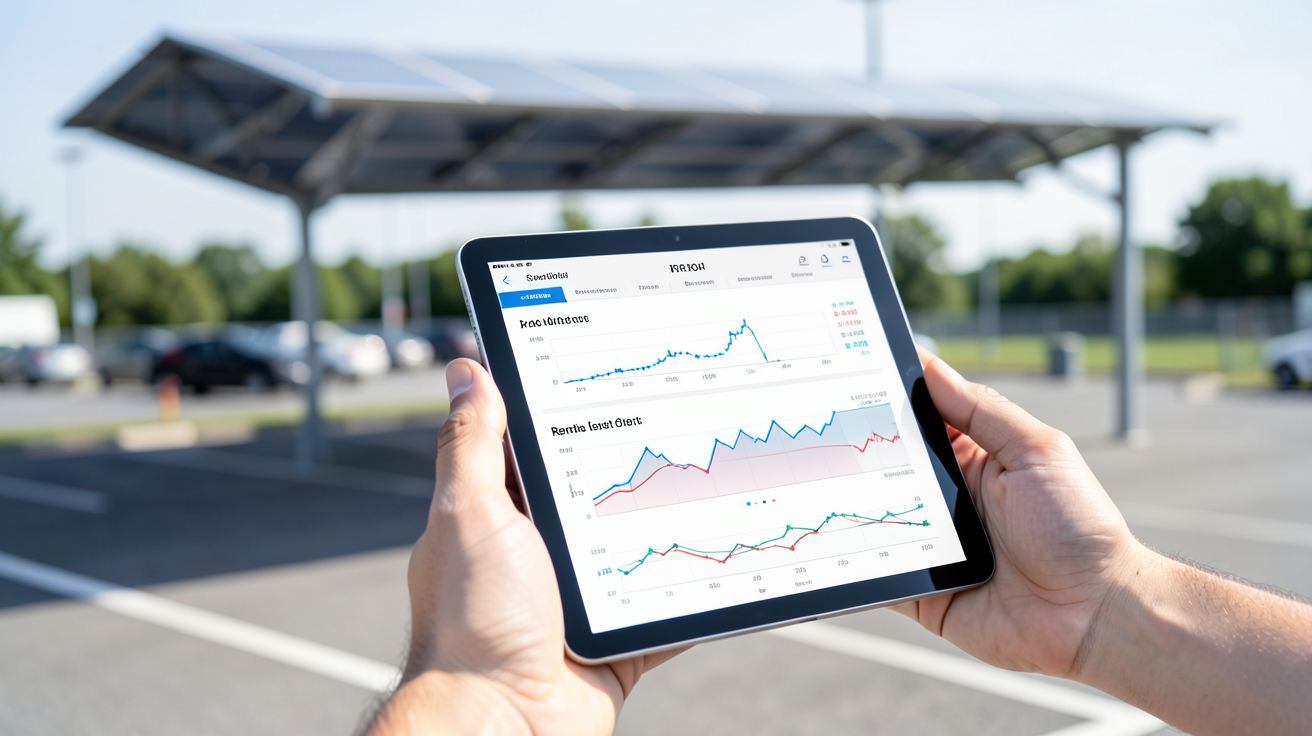 cout ombriere photovoltaique et analyse de la rentabilité financière sur tablette