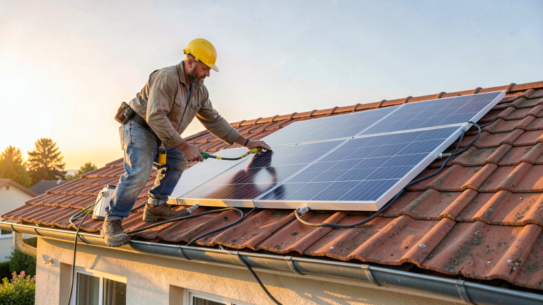 cout d'un panneau photovoltaïque installé sur le toit d'une maison individuelle