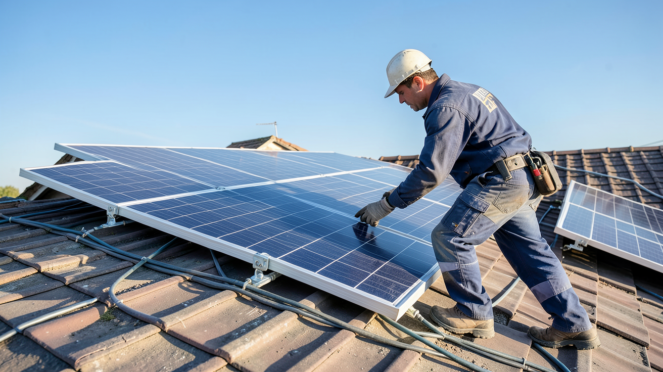 cout panneau solaire m2 montrant la variation des prix au mètre carré lors de l'installation de panneaux solaires sur un toit