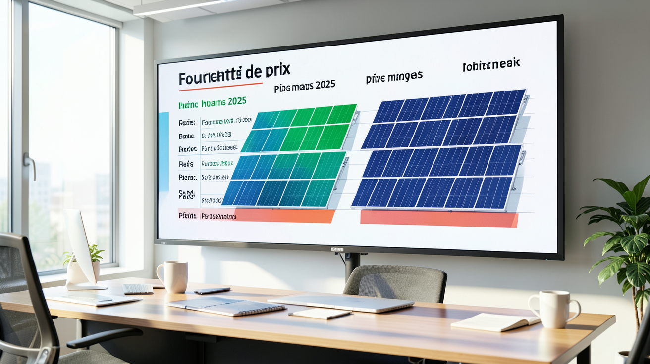 cout d'un panneau solaire photovoltaïque : tableau comparatif des fourchettes de prix moyens en 2025 selon la puissance