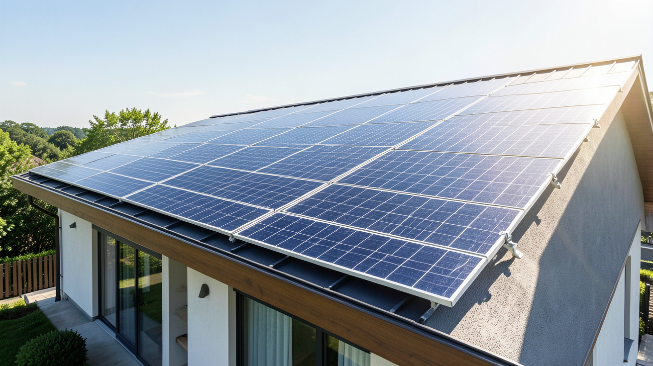 cout photovoltaique illustré par une installation de panneaux solaires sur une habitation moderne