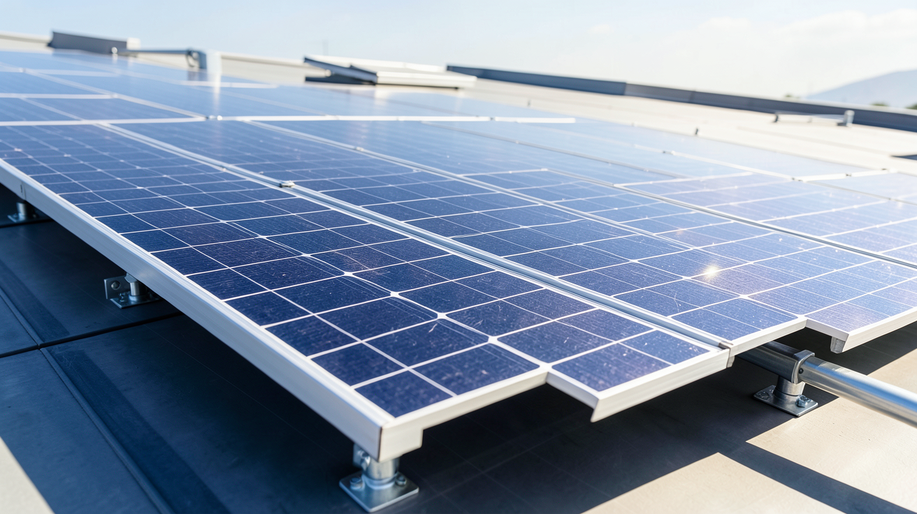 cout photovoltaique m2 illustré par l'installation professionnelle de panneaux solaires de haute technologie sur une toiture résidentielle