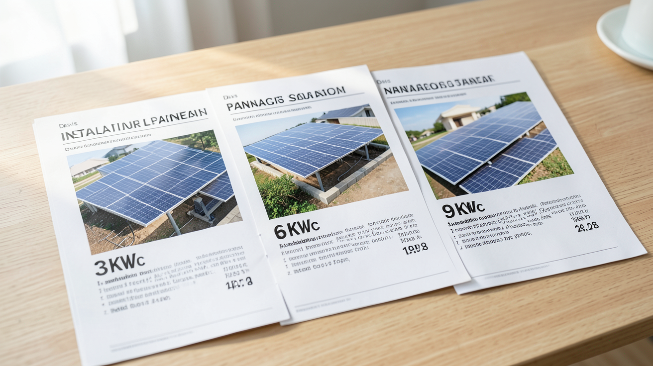 cout pose panneau solaire exemples concrets de prix pour 3 kWc, 6 kWc et 9 kWc