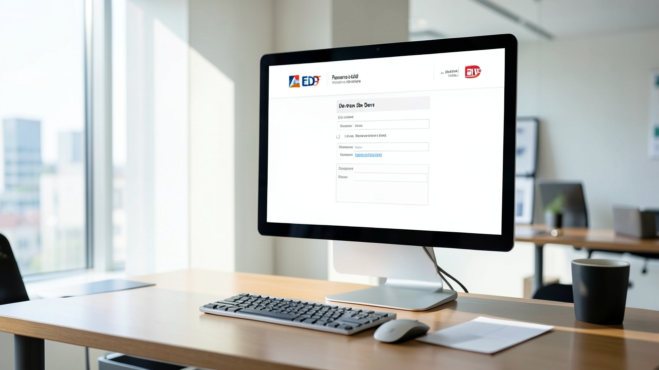devis panneau solaire EDF affichant les étapes pour obtenir un devis gratuit sur un écran d'ordinateur