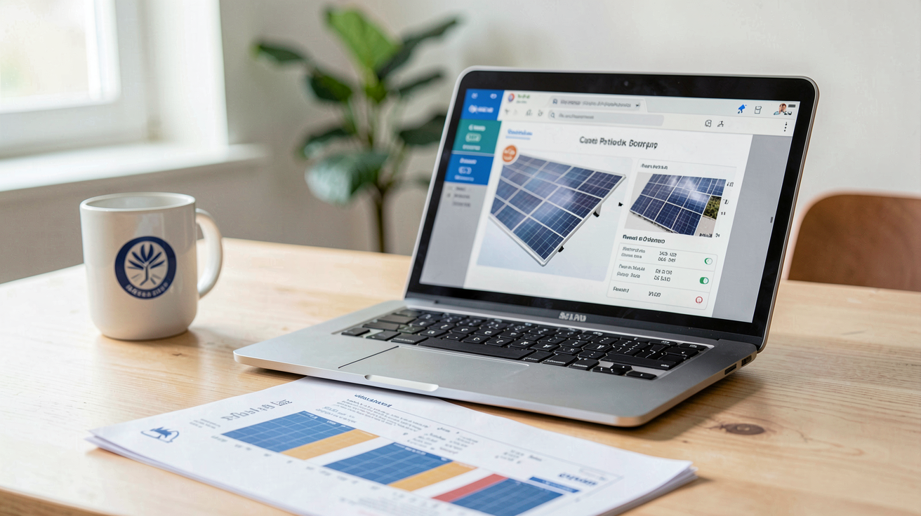 devis panneaux solaires photovoltaïques affiché sur un calculateur solaire professionnel