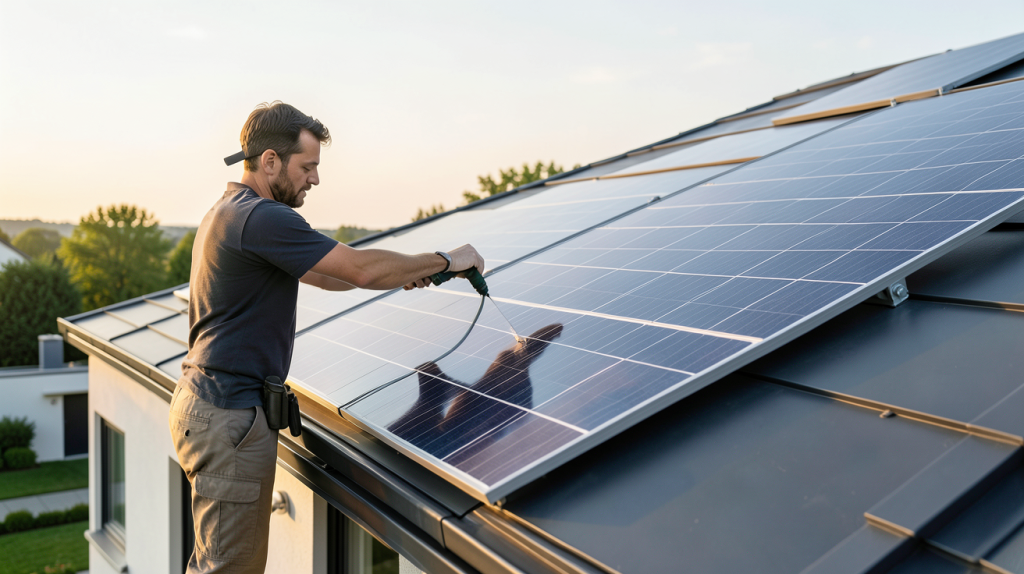 devis photovoltaique d'une installation solaire sur le toit d'une maison moderne