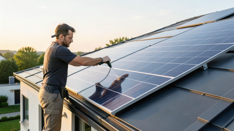 devis photovoltaique d'une installation solaire sur le toit d'une maison moderne