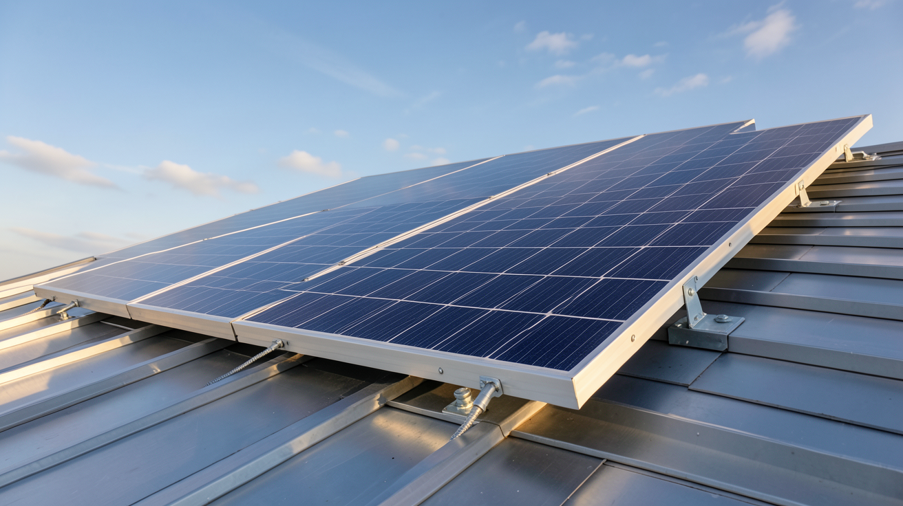 dualsun 500wc panneau solaire bifacial bi-verre installé sur un toit avec lumière naturelle