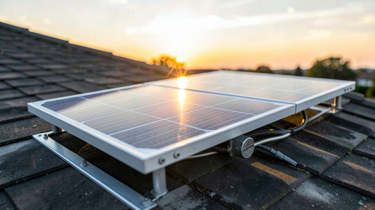 dualsun hybride face avant produisant de l'électricité optimisée sur un toit