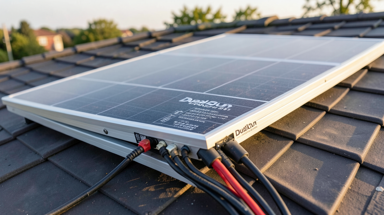 dualSun SPRING 375 panneau solaire avec caractéristiques techniques détaillées visibles