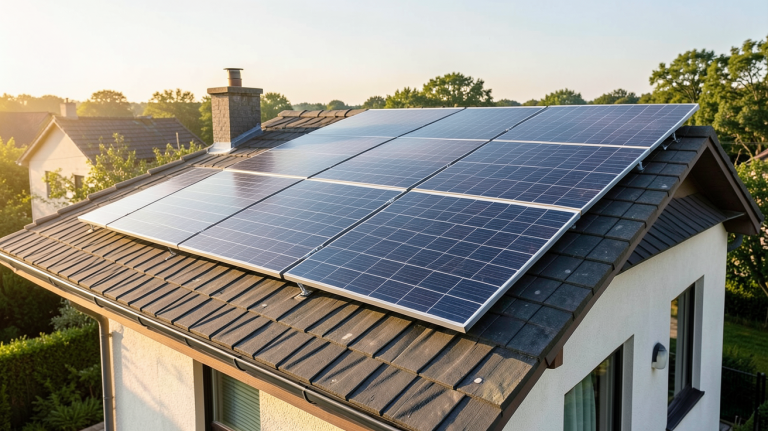 dualsun spring 375 panneaux solaires installés sur le toit d'une maison individuelle