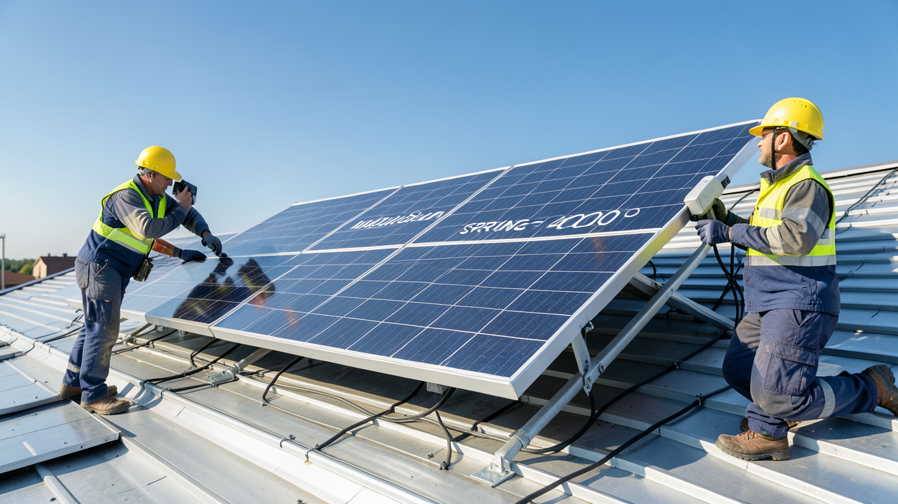 dualsun spring 400 installation complète sur toit avec techniciens professionnels