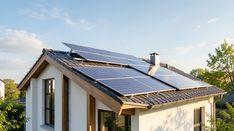 dualsun spring installé sur le toit d'une maison moderne au printemps