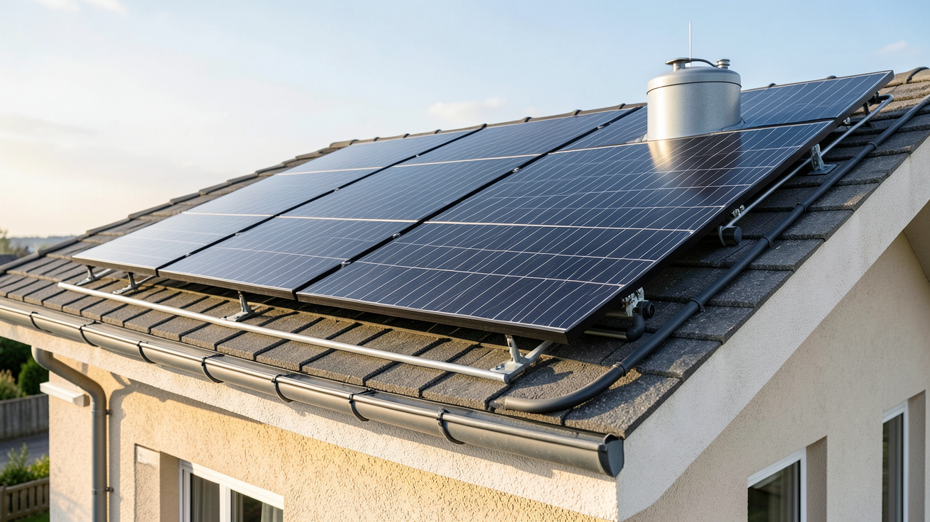 eau chaude panneau solaire prix chauffe-eau solaire thermique installé sur le toit d'une maison