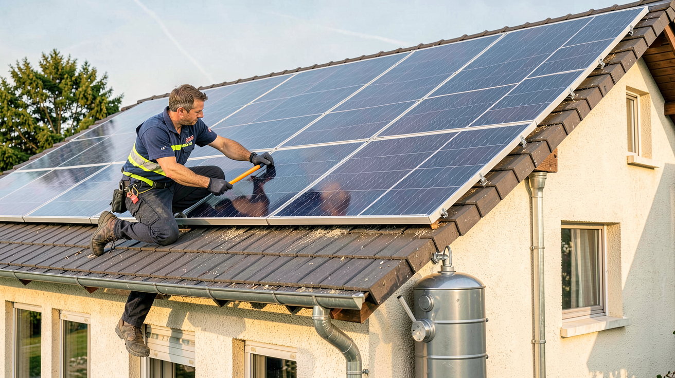 eau chaude solaire : étapes d'installation d'un système solaire thermique sur une maison