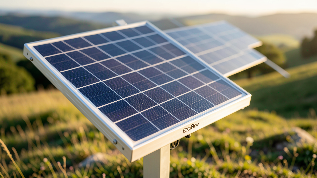 ecoflow panneau solaire 400w montrant les caractéristiques techniques comme les connecteurs MC4 et les cellules monocristallines