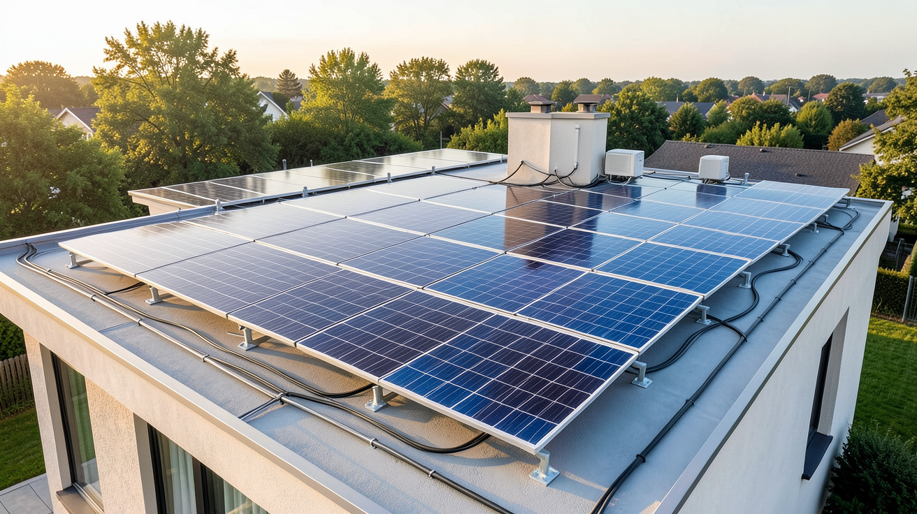 économie photovoltaique installation de panneaux solaires sur toit de maison moderne en 2026