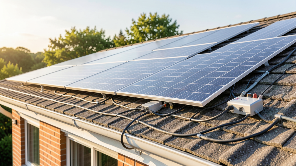 edf enr prix installation panneaux solaires sur toit de maison individuelle avec onduleur et câbles