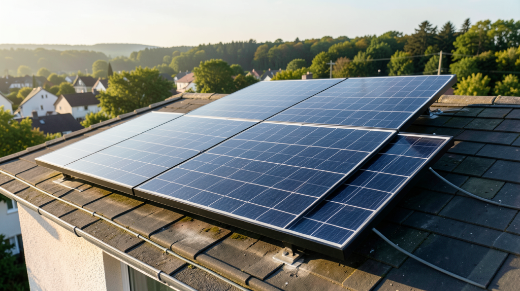 edf panneau solaire installé sur le toit d'une maison individuelle