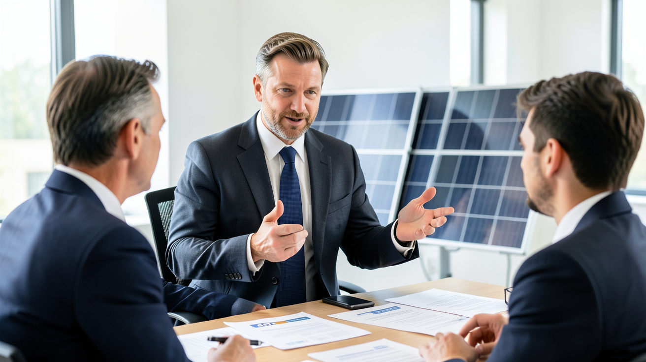 edf photovoltaique financement aides financières conseillers EDF expliquant les subventions pour panneaux solaires