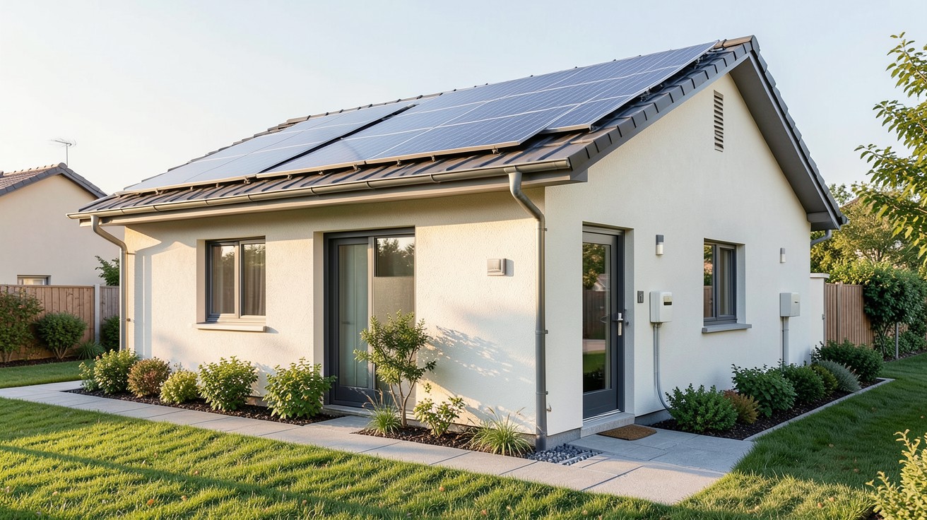 edf solaire autoconsommation : offres solaires EDF Solutions Solaires installées sur le toit d'une maison individuelle
