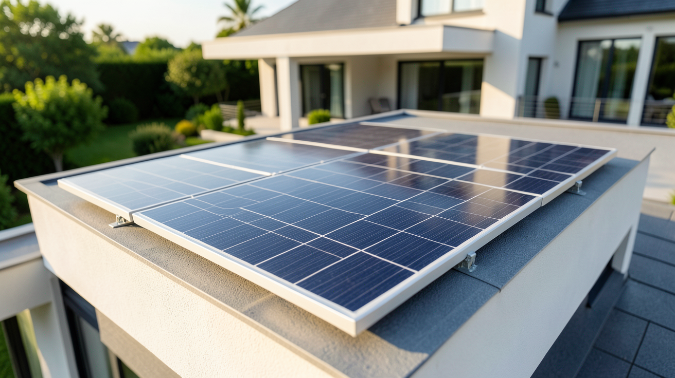 effy panneau photovoltaïque installé sur le toit d'une maison avec des informations sur les prix, le financement et les aides disponibles en 2024-2025