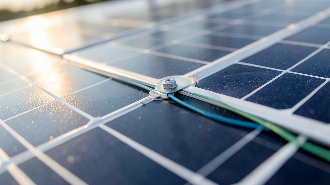 effy panneau solaire photovoltaïque en gros plan montrant les cellules et le câblage