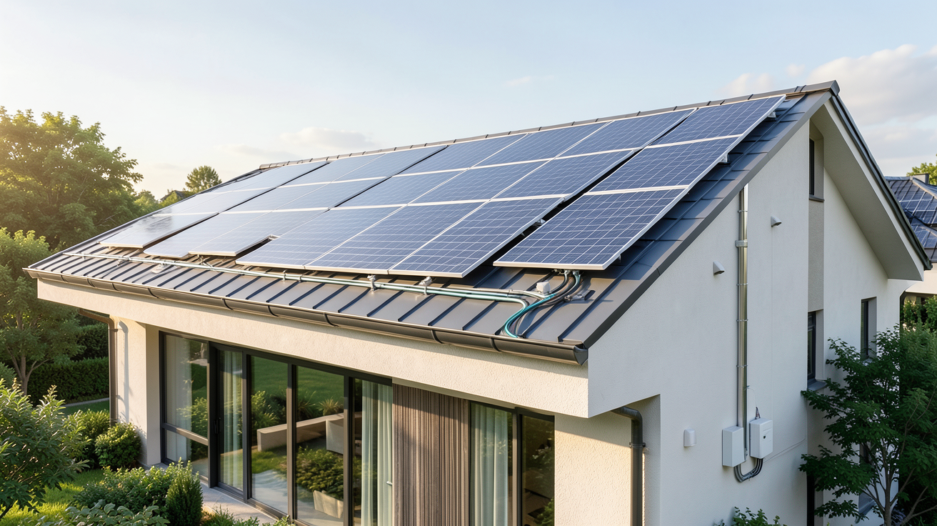 effy solaire autoconsommation panneaux solaires sur toit de maison moderne