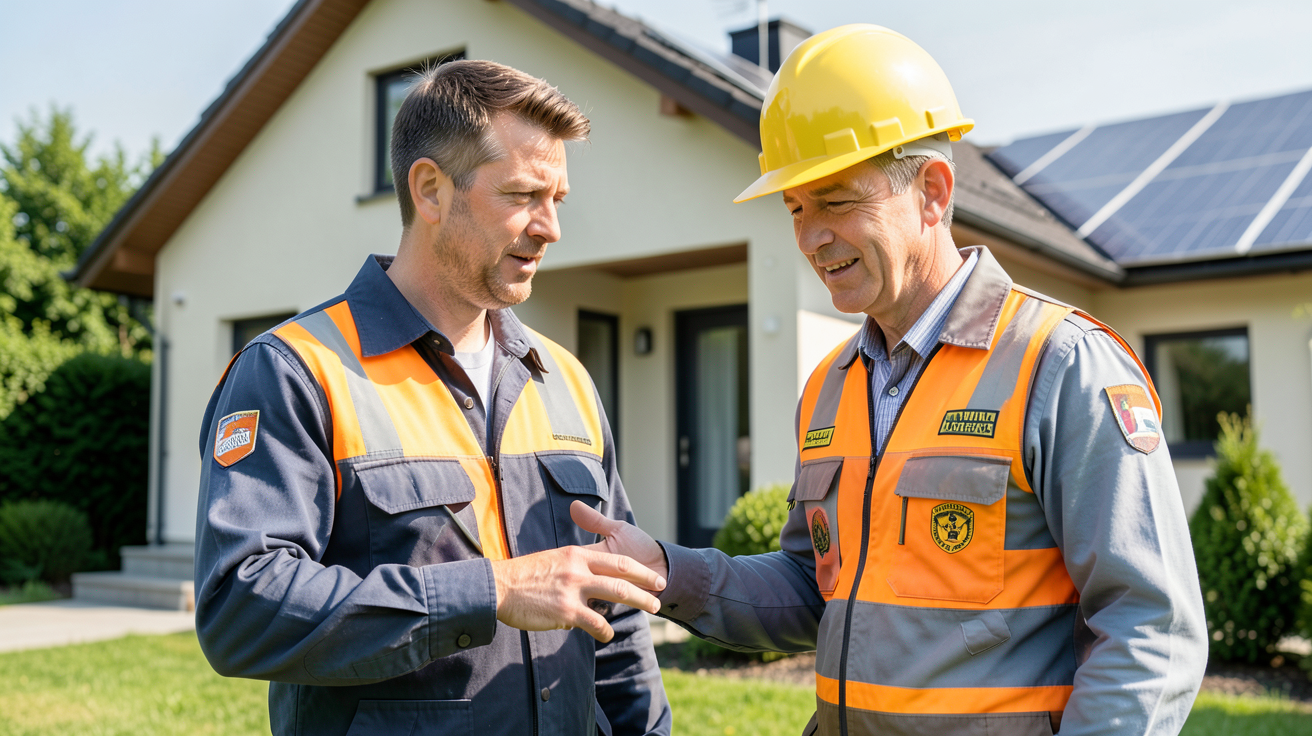 effy solaire comparaison entre offre photovoltaïque et offre hybride expliquée par un professionnel devant une maison