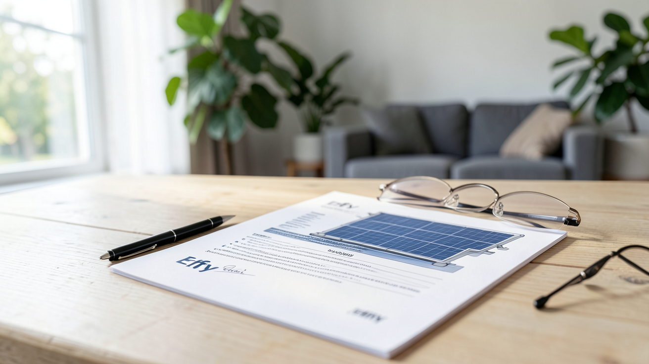 effy solaire prix et modalités de financement d'une installation photovoltaïque présentés sur un devis détaillé