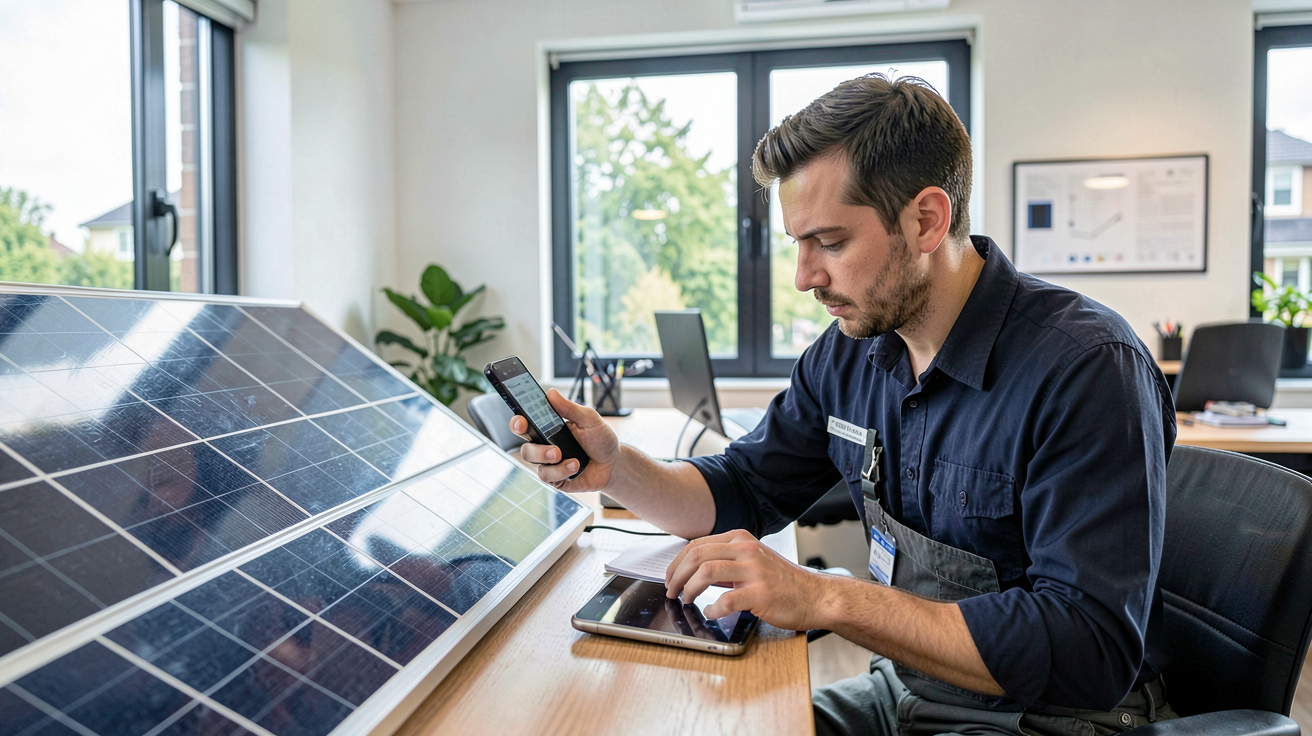 électricité panneaux solaires calcul de la puissance d'une installation photovoltaïque par un technicien
