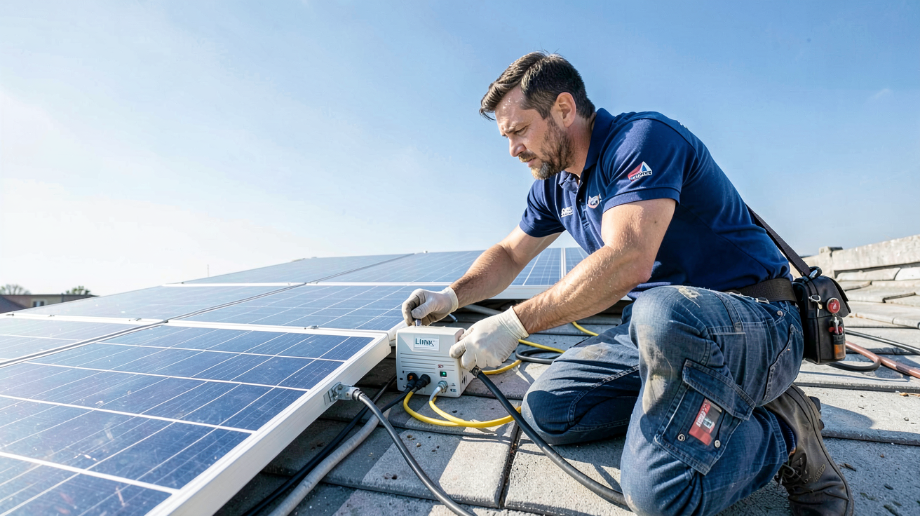 enedis photovoltaique autoconsommation : installation de panneaux solaires en toiture pour autoconsommation résidentielle