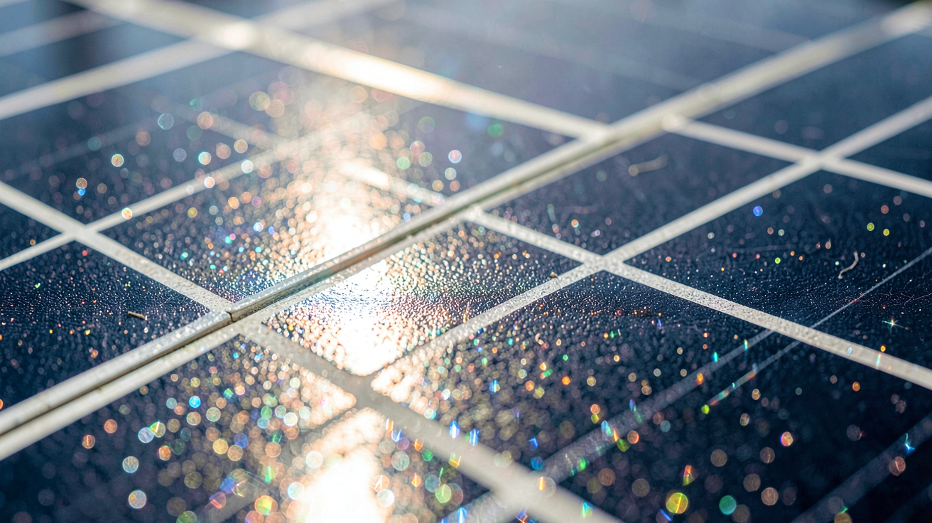 energie photovoltaique illustrée par un gros plan détaillé de cellules solaires sous le soleil