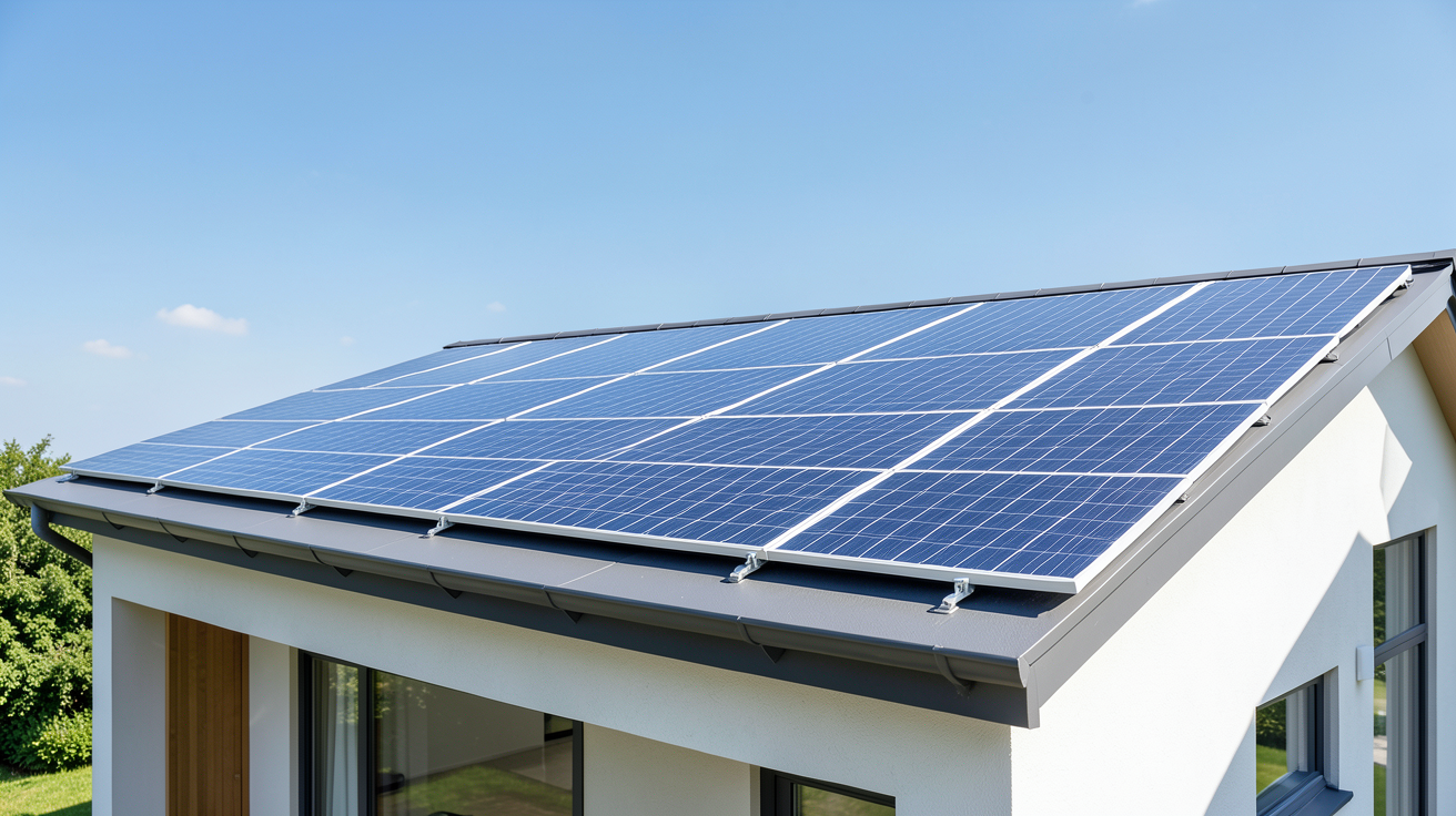 engie installation panneau photovoltaique sur le toit d'une résidence moderne