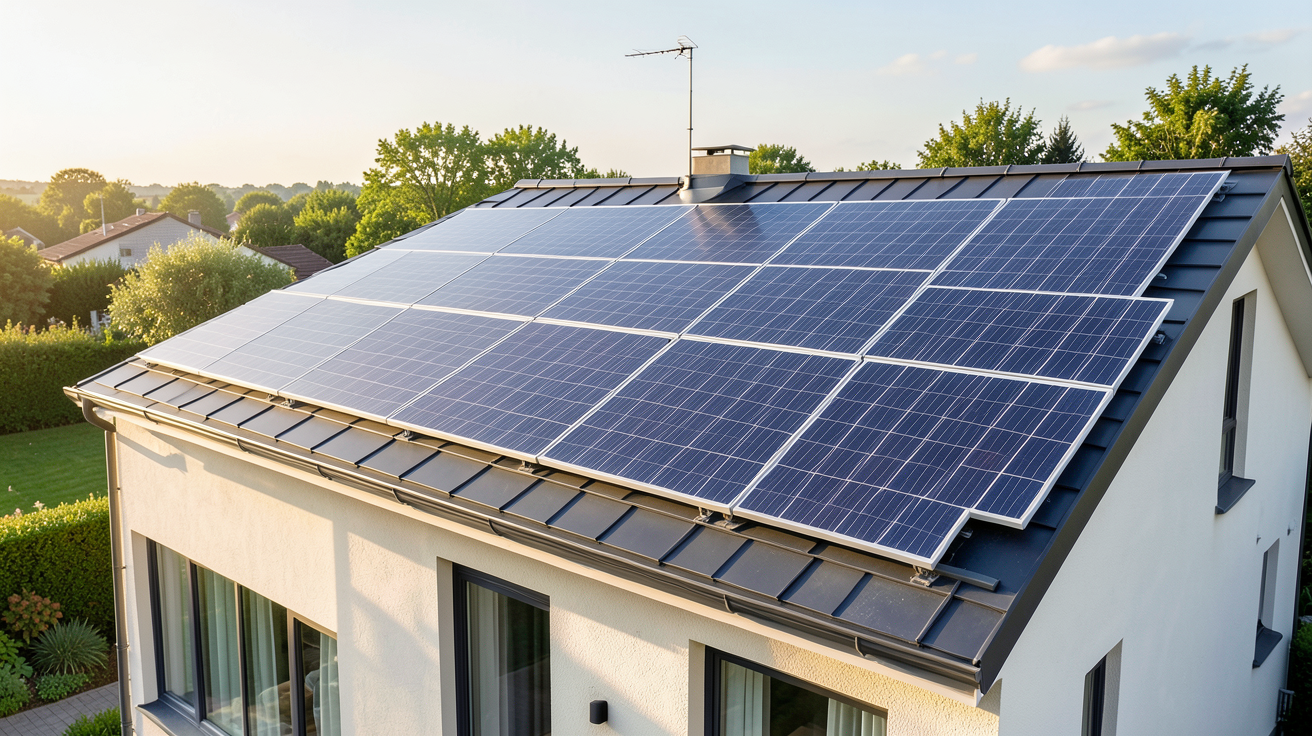 engie panneaux photovoltaïques : les quatre solutions pour votre logement installées sur un toit de maison