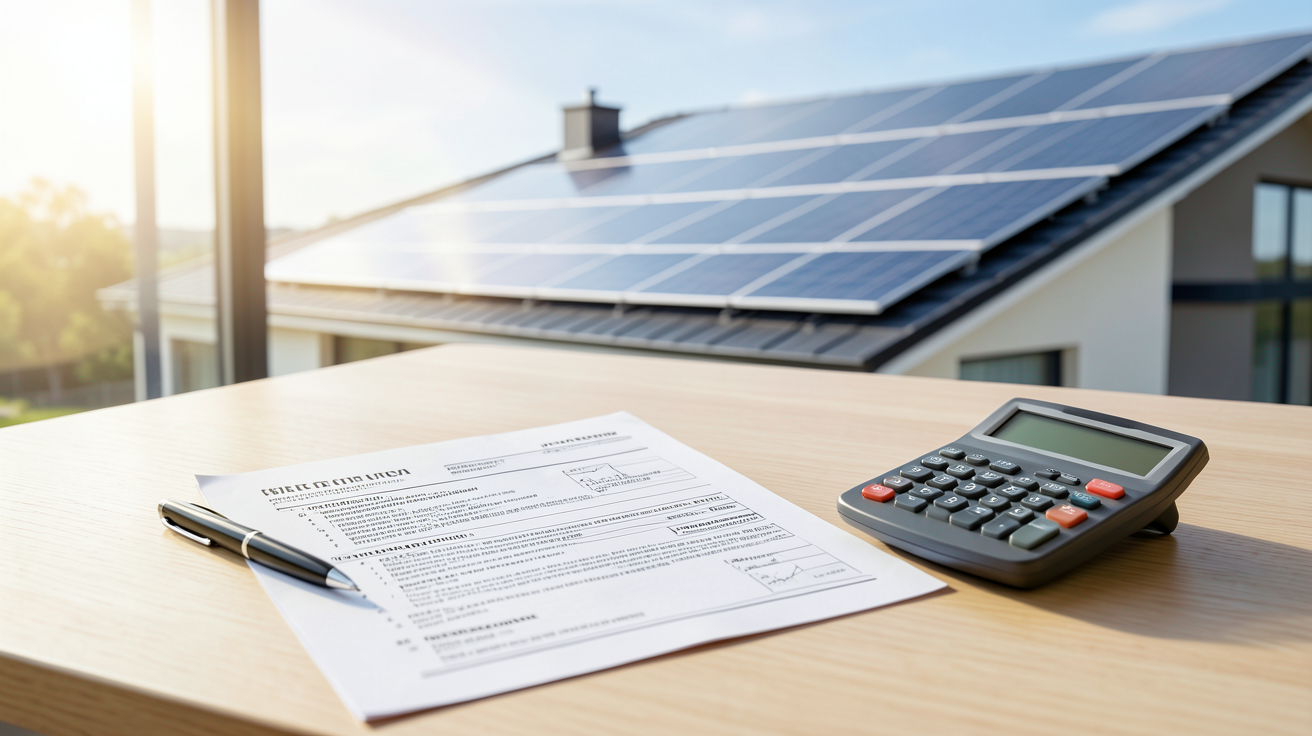 engie photovoltaïque coût d'installation des panneaux photovoltaïques avec devis et calculateur sur une table en bois