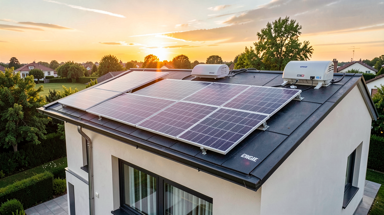 engie solaire trois solutions installées sur le toit d'une maison moderne