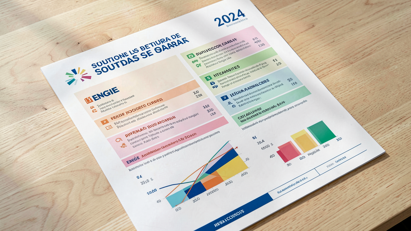 engie solaire vs alternatives : tableau comparatif 2024 affiché sur une table en bois