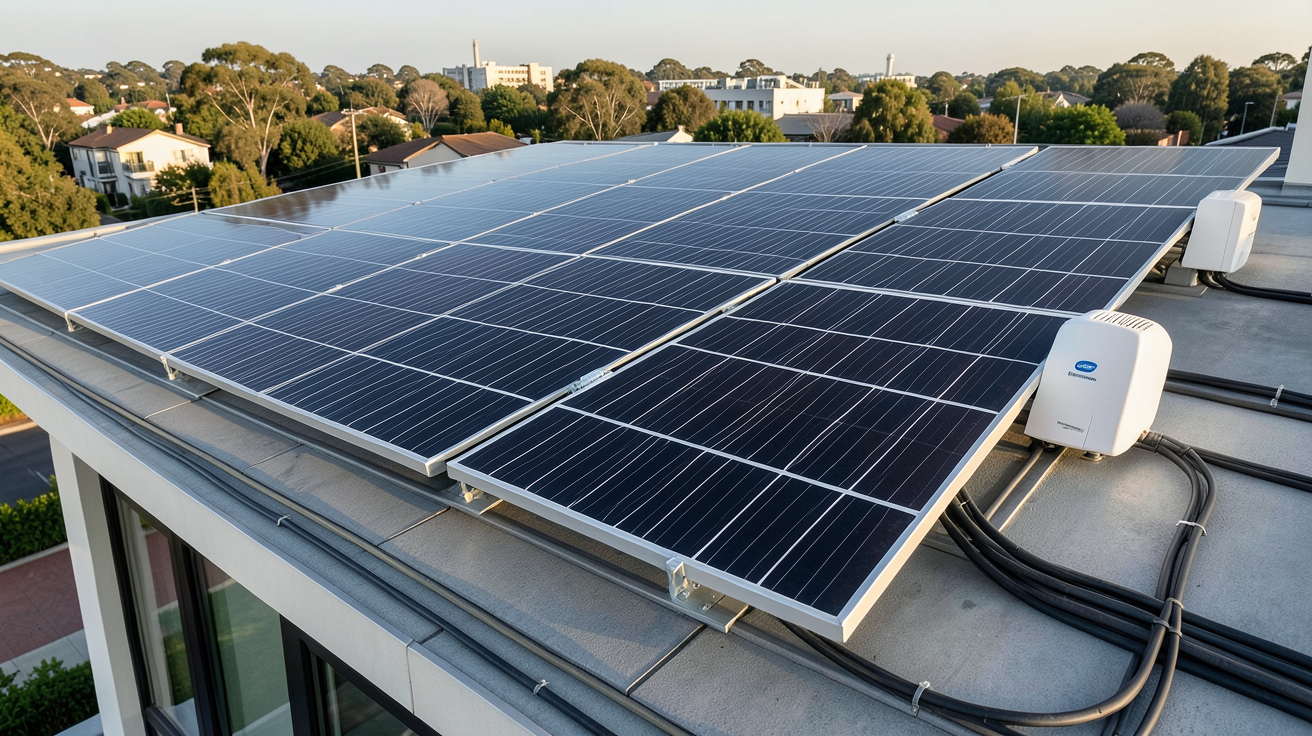 enphase panneau solaire avec micro-onduleurs installés sur un toit de maison moderne pour un comparatif 2025
